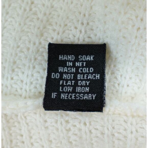 Womens Knit Sweater Large Ivory Dolman Sleeve Button Detail Textured Comfy - Picture 9 of 14